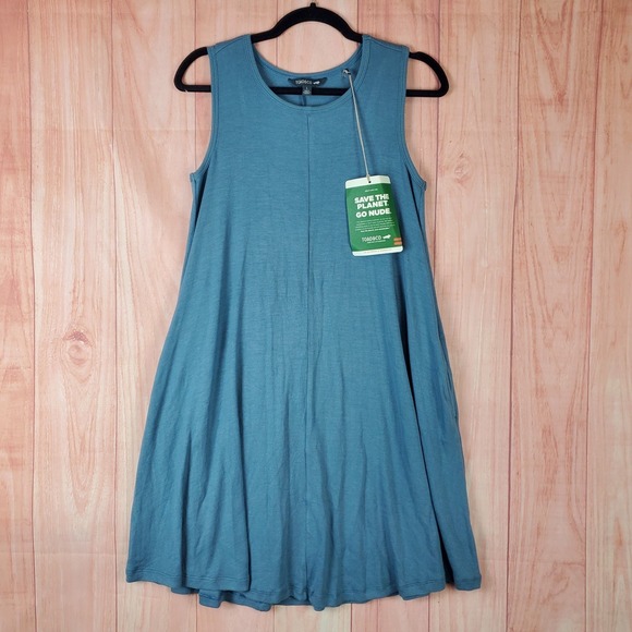 Toad&Co Dresses & Skirts - Toad & Co Daisy Rib A Line Dress Womens Large Blue Modal Round Neck Sleeveless